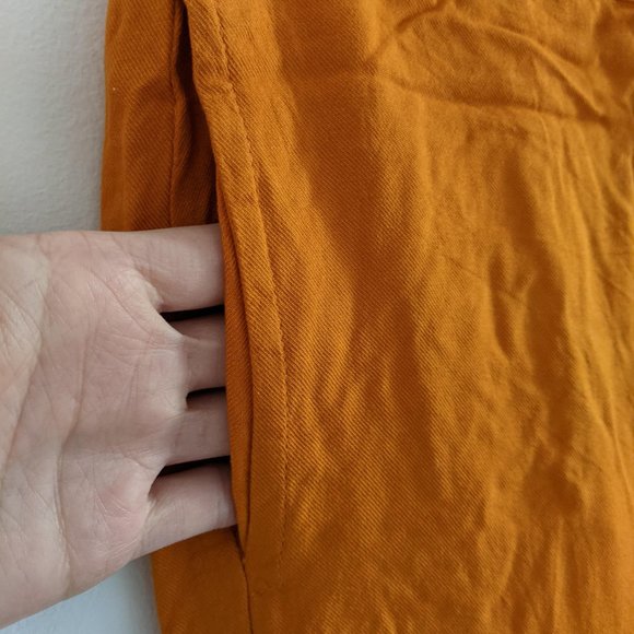 Orange Cropped Wide Leg Culottes - Picture 3 of 6